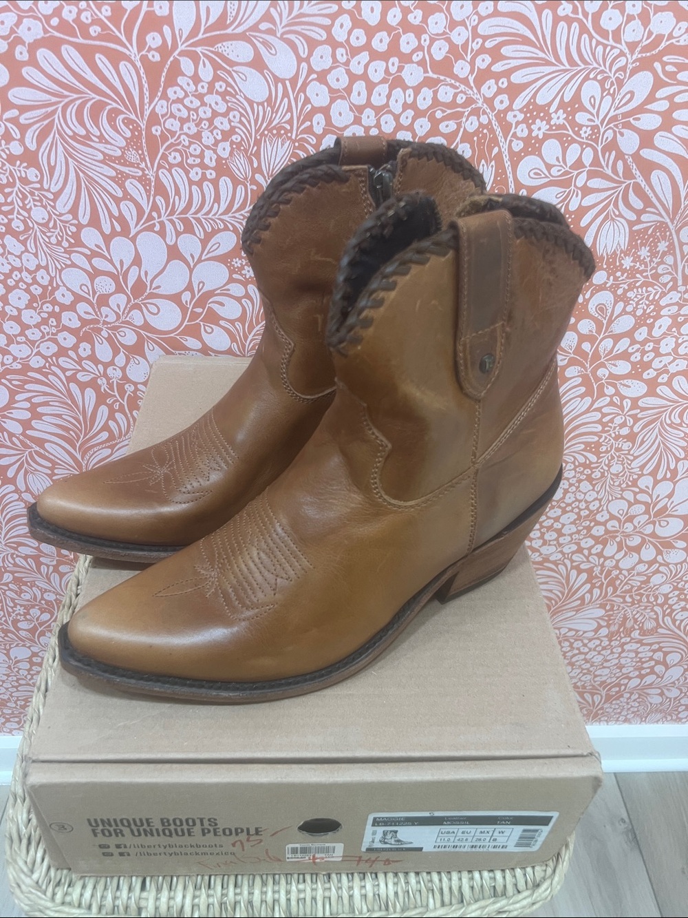 LIBERTY Black Maggie Classic Brown Women’s Leather Western Boots